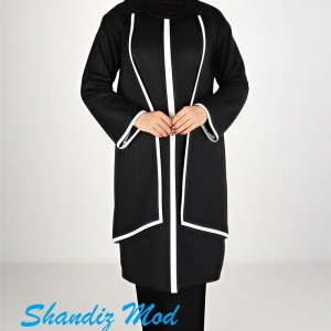 مانتو و شلوار زنانه مدل Par-01 رنگ مشکی