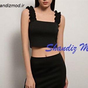 کراپتاپ زنانه بند پروانه ای رنگ مشکی