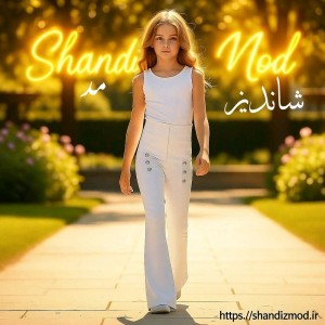 شلوار دخترانه دم پا گشاد مدل کمرگن بوت کات رنگ سفید