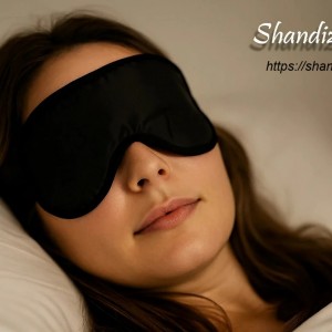 چشم بند خواب پارچه ای رنگ مشکی ساده بسته 2 عددی