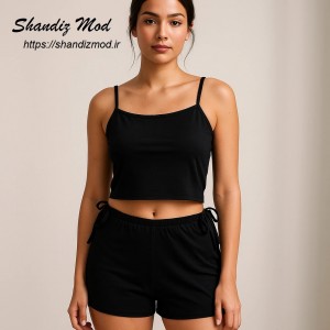 ست تاپ و شلوارک زنانه مدل بندی راحت