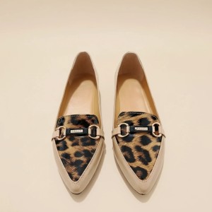 کفش مجلسی زنانه طرح پلنگی کد 7074439 رنگ کرم