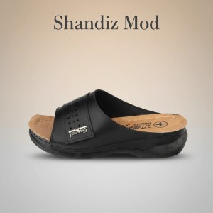 دمپایی زنانه طرح بغل مارک دار کد 03   رنگ مشکی