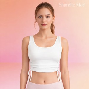 تاپ زنانه مدل بغل بندی رنگ سفید کد 7107560