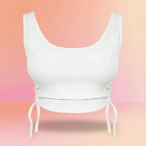 تاپ زنانه مدل بغل بندی رنگ سفید کد 7107560