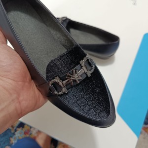 کفش کالج زنانه رویه مخمل طرح ان وای NY کد 7115759