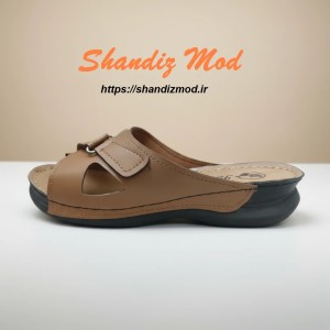 دمپایی زنانه طرح کلاسیک و چسبی کد 10 رنگ قهوه ای