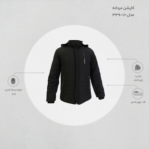 کاپشن مردانه گرم طرح سه زیپ جلو کد 7119727