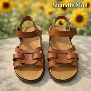 صندل زنانه مدل پاپیونی رنگ قهوه ای کد 7185475