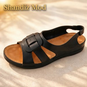 صندل زنانه پشت کشی مدل پاپیونی رنگ مشکی کد 7185502