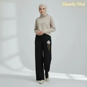 شلوار زنانه  مدل گل مروارید شاندیز مد  کد 6116668