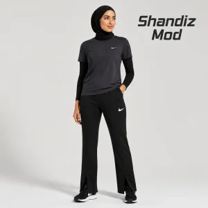 شلوار  زنانه اسپرت دم پا گشاد چاکدار کد 7106519