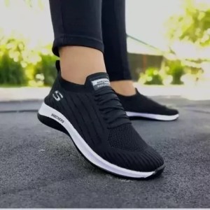 کفش کتونی اسپرت جورابی مردانه و زنانه طرح اسکیچرز  کد D-7769805 رنگ مشکی