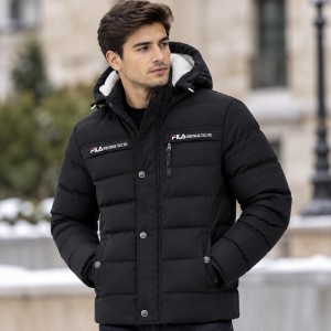 کاپشن گرم مردانه شاندیز مد طرح فیلا (FILA) کد 7796294 رنگ مشکی