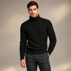 پلیور مردانه یقه اسکی شاندیز مد مدل دماوند کد 7796821 در دو رنگ مشکی و سفید