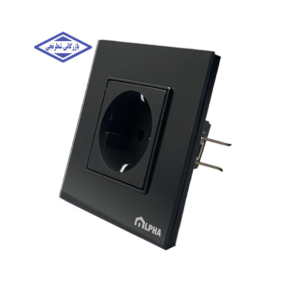 پریز برق ارت دار شیشه ای آلفا