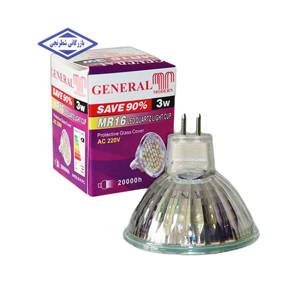 لامپ هالوژن 3 وات جنرال پایه سوزنی MR16