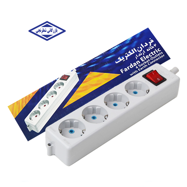 پریز سیار 4 خانه ارت دار مستطیلی فردان الکتریک