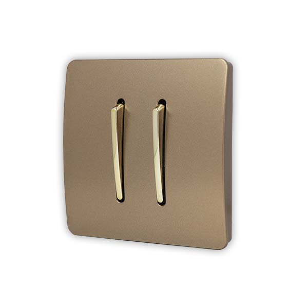 کلید و پریز طرح کریستال بژ با زه طلایی آسیا