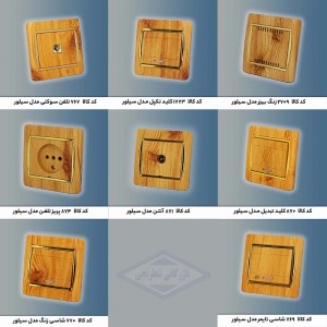 کلید و پریز طرح چوب آسیا مدل سیلور