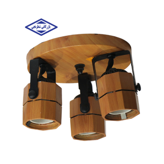 سینی چراغ  سقفی سه شعله طرح چوب شهاب لایت