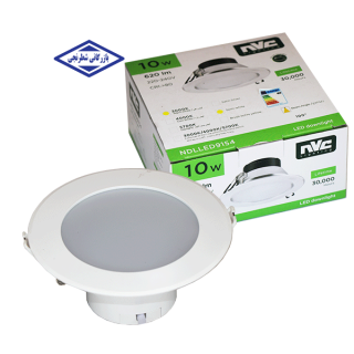 چراغ سقفی 10 وات ال ای دی توکار  با پوشش پلی کربنات NVC