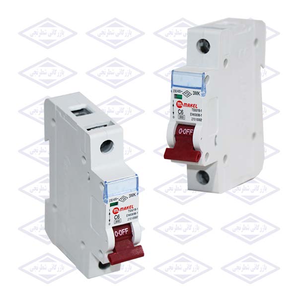 فیوز مینیاتوری تکفاز 6 آمپر تیپ C ماکل (3kA)