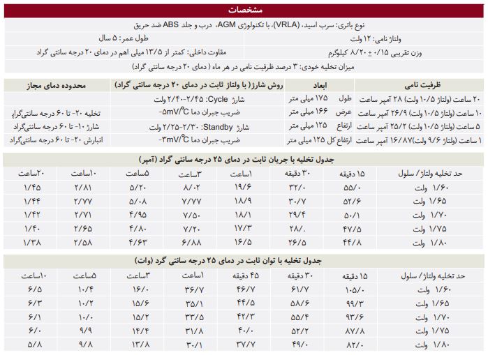 باتری 12 ولت 28 آمپر فاراسل - فاراتل