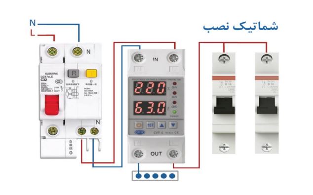 نصب محافظ ولتاژ و جریان تکفاز 63 و 80 آمپر JBH 