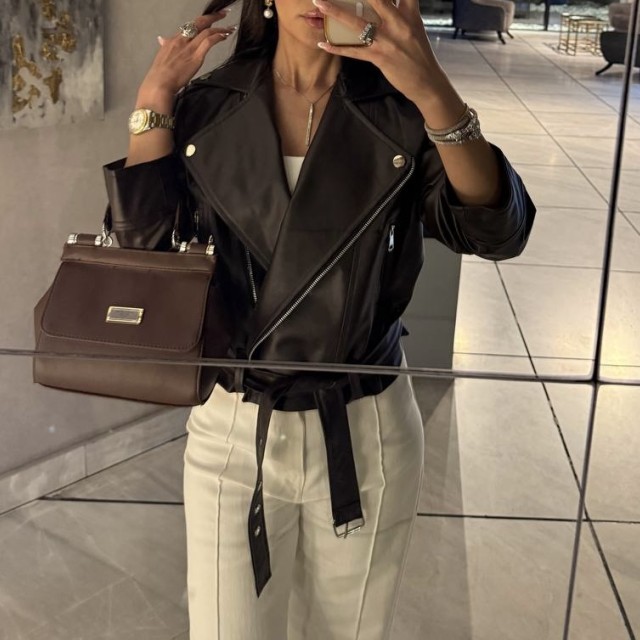 کت چرم موکا