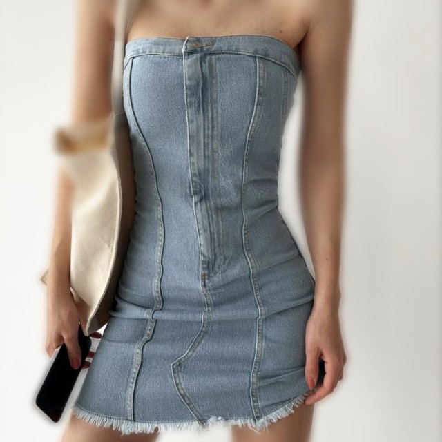 پیراهن جین دکلته