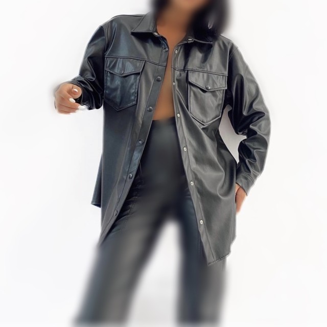 کت چرم دکمه