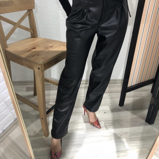 شلوار چرم کمردار