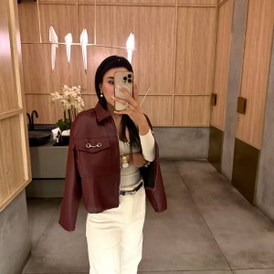 کت چرم تمشک