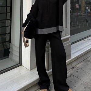 ست بافت مشکی طوسی