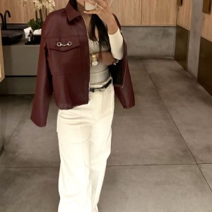 کت چرم تمشک