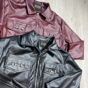 کت چرم تمشک