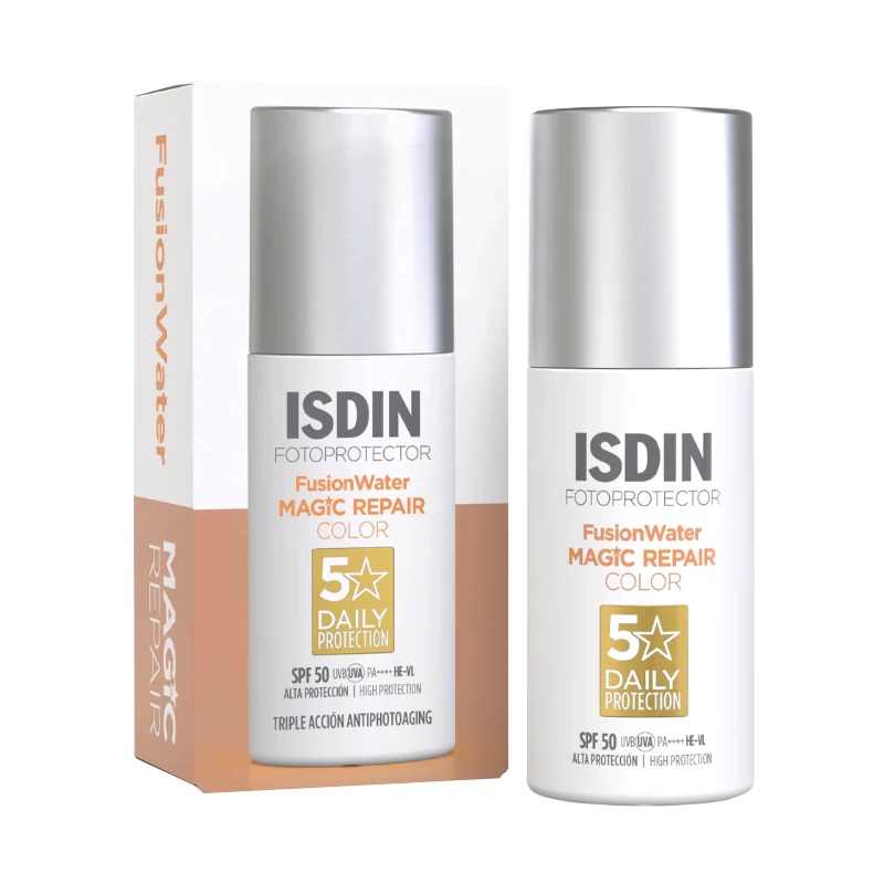 ضد آفتاب رنگی ایزدین مدل FUSION WATER MAGIC REPAIR حجم 50 میل -ISDIN