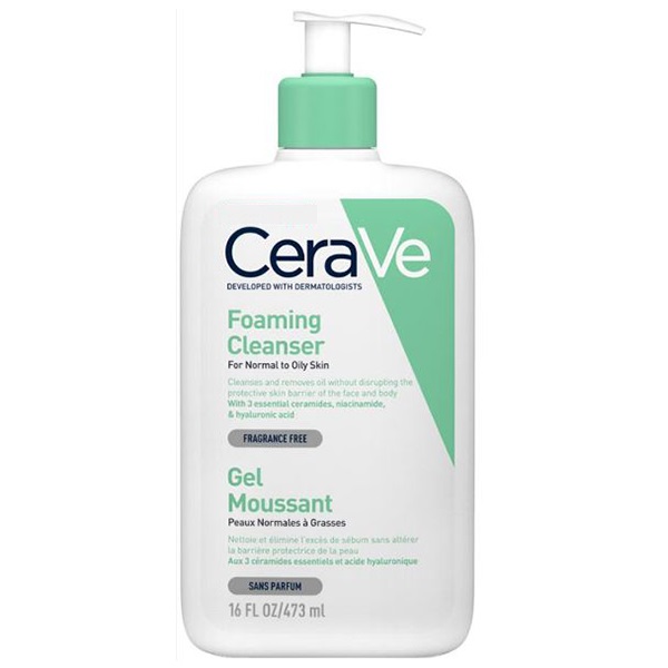 فوم شستشوی صورت بدن سرامید پوست معمولی و چرب 473 میل سراوی CeraVe  Foaming Cleanser