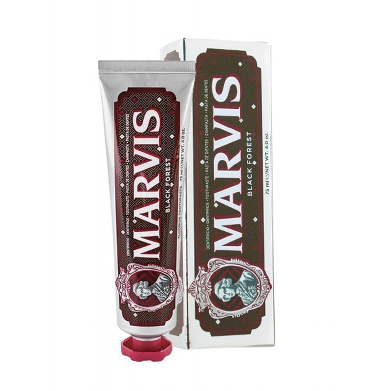 خمیردندان مارویس  گیلاس و شکلات را با نعناع تازه روزانه و ضد بو  Marvis Black Forest Toothpaste