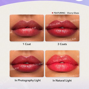 رژ لب و خط لب دوگانه Glam 101 با رنگ شفاف Cherry Glaze شیگلم SHEGLAM