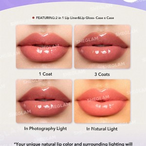 خط لب و برق لب Lip Rules رنگ  Case x Case شیگلم SHEGLAM