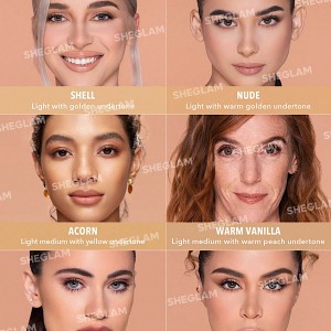 کرم پودر مخصوص پوست  رنگ  Acorn شیگلم SHEGLAM COMPLEXION PRO با پوشش مات و ماندگاری طولانی‌