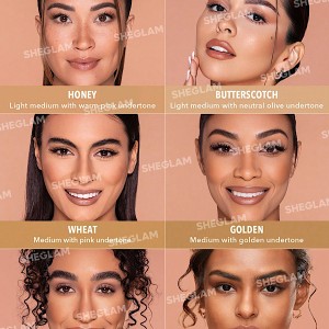 کرم پودر مخصوص پوست  رنگ  Saddle شیگلم SHEGLAM COMPLEXION PRO با پوشش مات و ماندگاری طولانی‌