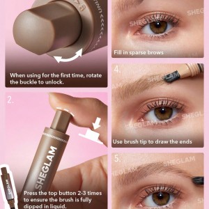 براش زاویه‌دار و ژل ابرو BROW-FECTION  رنگ Truffle شیگلم SHEGLAM