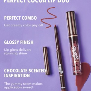 برق لب WILLY WONKA COCOA KISS LIP DUO -BROWNIE BITE شیگلم SHEGLAM