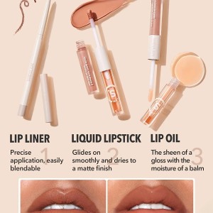 SOFT 90'S GLAM LIP LINER AND LIP DUO SET-POUTY NUDE LIP SET شیگلم SHEGLAM