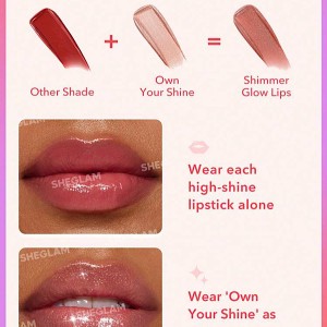 رژ لب براق MIRROR KISS رنگ BOLD TYPE شیگلم SHEGLAM