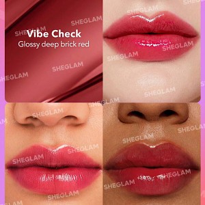 رژ لب براق MIRROR KISS رنگ VIBE CHECK شیگلم SHEGLAM