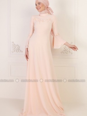 لباس عقد گلدار صورتی